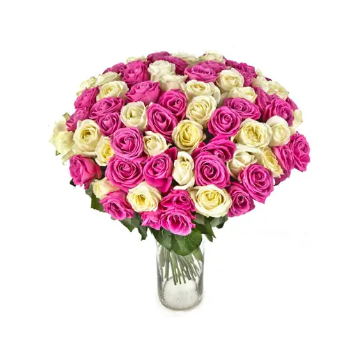 Purple and white rose bouquet