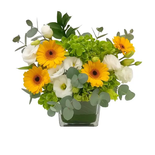 Yellow Sunshine vase arrangement